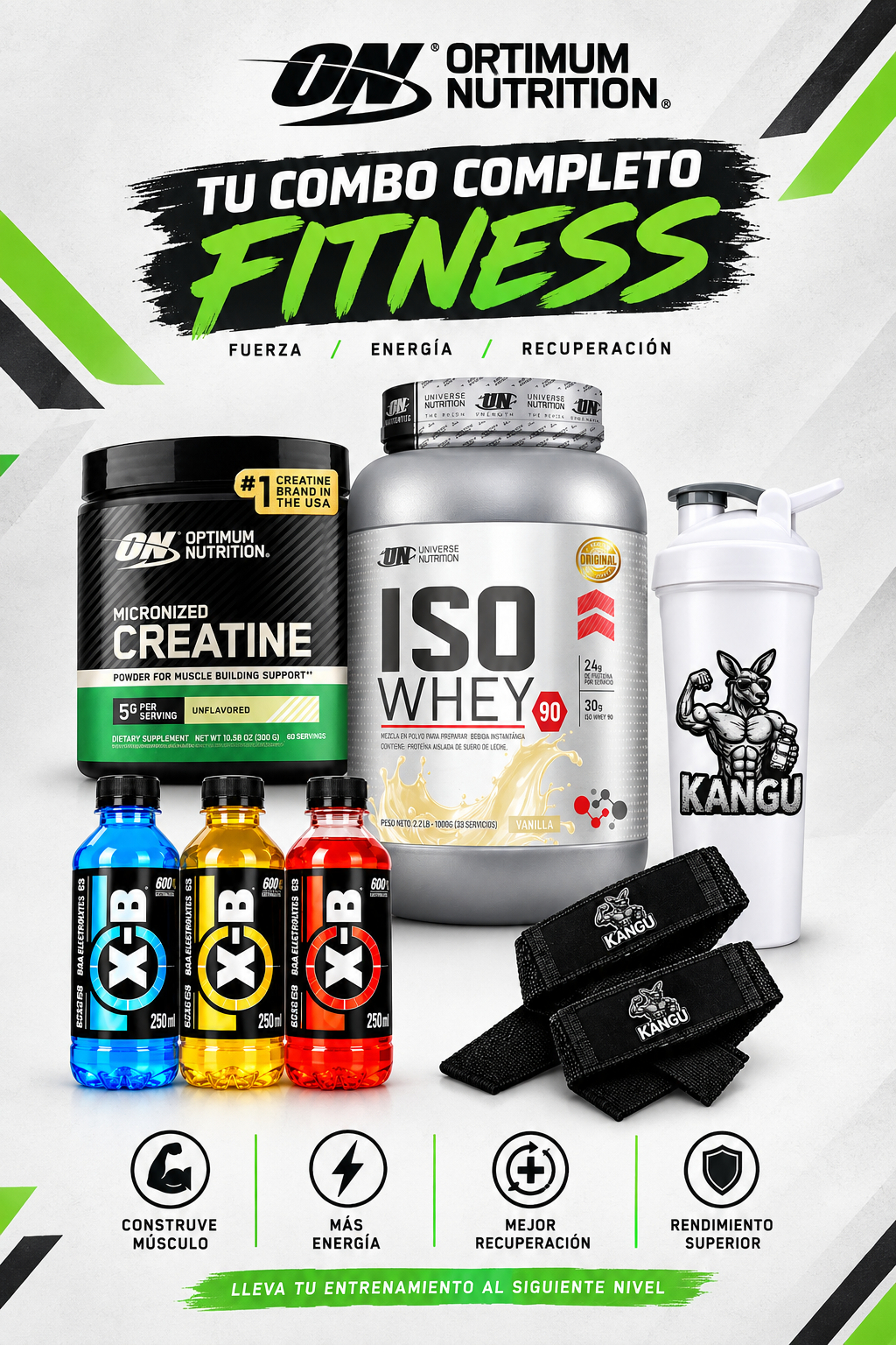 b1d20d8a-7a3d-4e70-952f-aac08f409f47 ISO WHEY 90 1.1 KG+ CREATINA ON 300 GRAMOS + REGALOS - Imagen 1